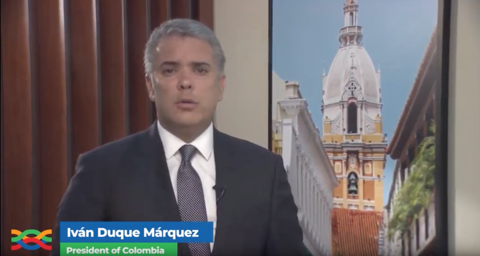 Duque en la declaración virtual que hizo en la cumbre virtual de cambio climático. / Youtube/Climate Vulnerable Forum