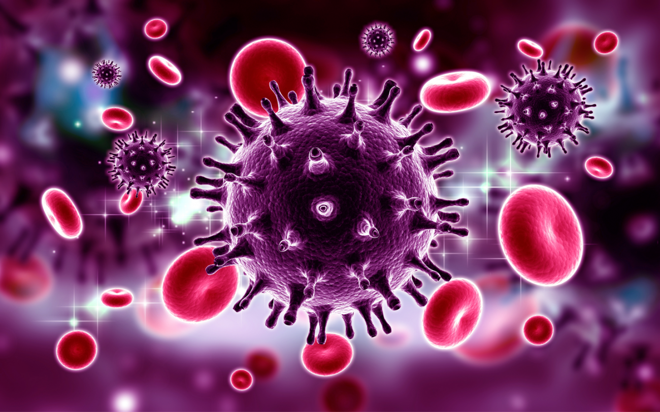 lustración del virus del VIH, que ya afecta a más de 38 millones de personas en todo el mundo. / Adobe Stock