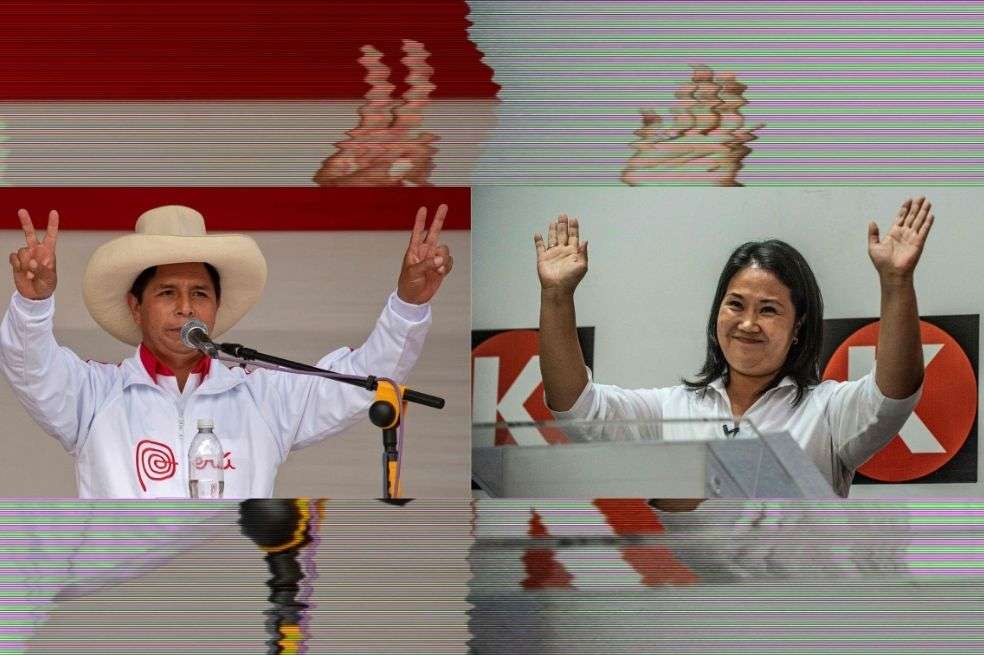 Pedro Castillo y Keiko Fujimori se disputan la presidencia de Perú este domingo.