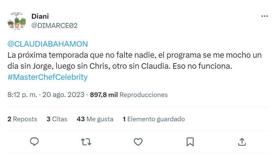 Claudia Bahamón y su enojo por críticas a ‘MasterChef Celebrity’: “Tengan empatía”