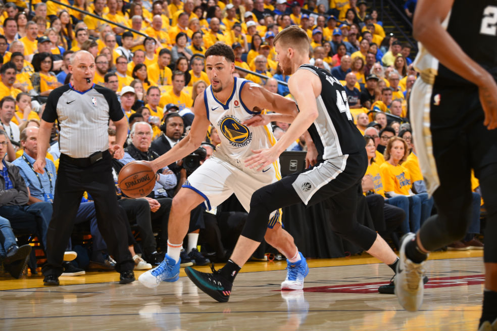 Klay Thompson, líder encestador de los Warriors de Golden State. / AFP