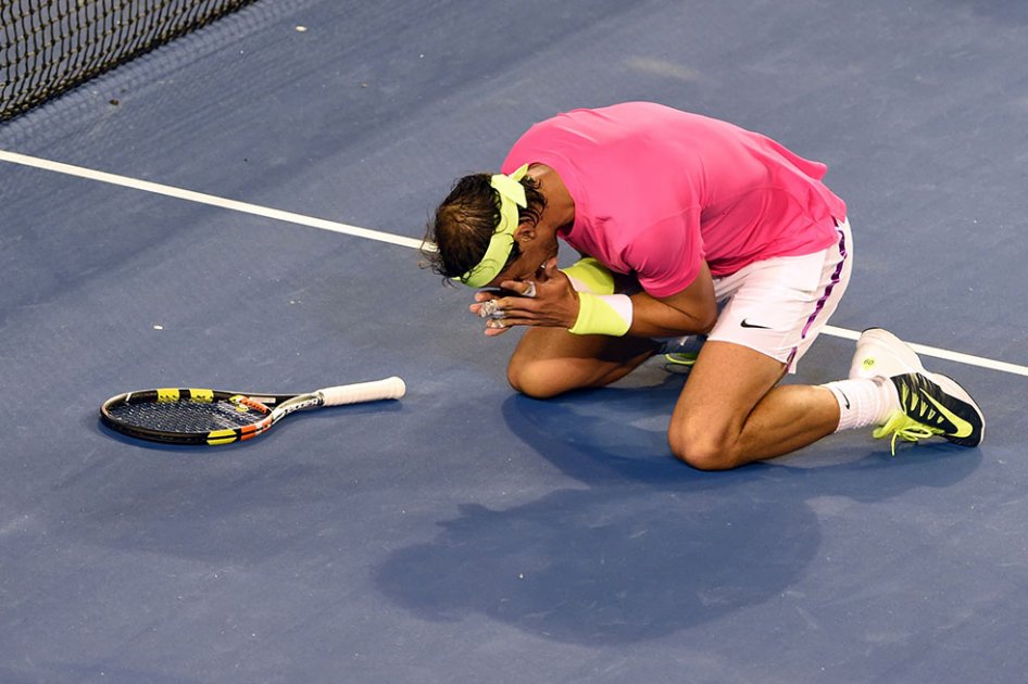 Rafa Nadal celebra su victoria ante el norteamericano Tim Smyczek. Foto: AFP