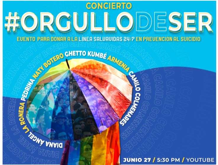 La Fundación Sergio Urrego realizará un concierto virtual el 27 de junio a las 5pm.