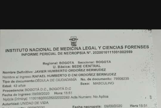 Necropsia Javier Ordóñez 1