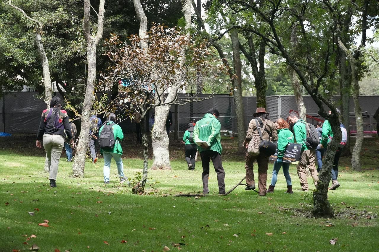 Equipos de secretaría de Ambiente durante el montaje del FEP 2025.