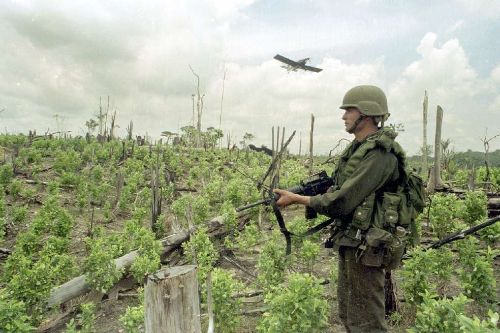 Labores de fumigación de cultivos ilícitos por parte del Ejército colombiano. / William Fernando Martínez