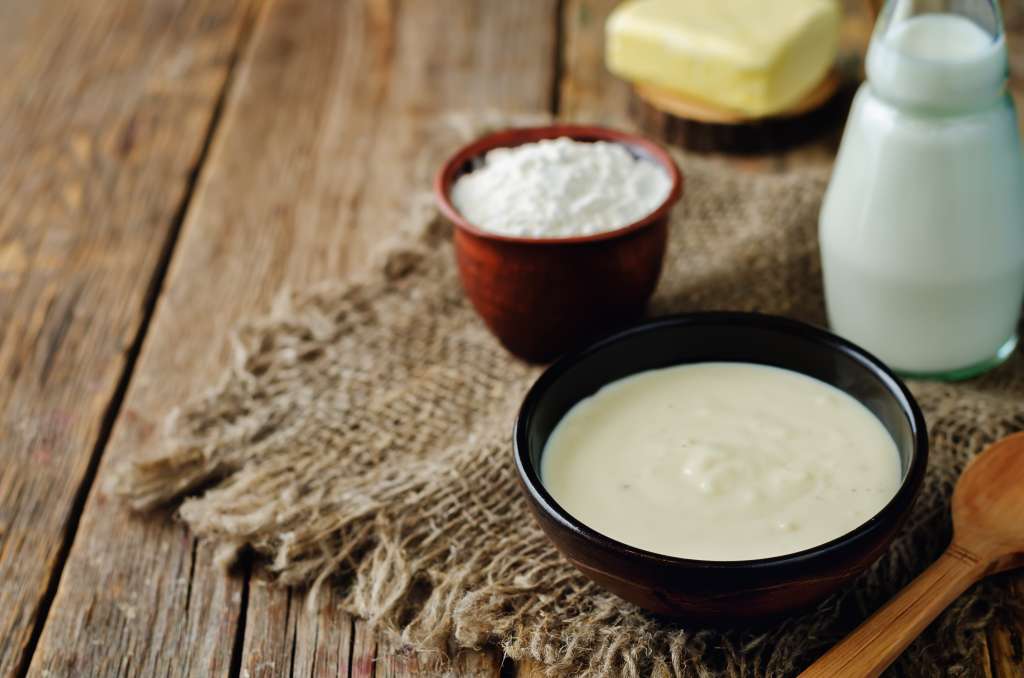 Salsa blanca con espinaca