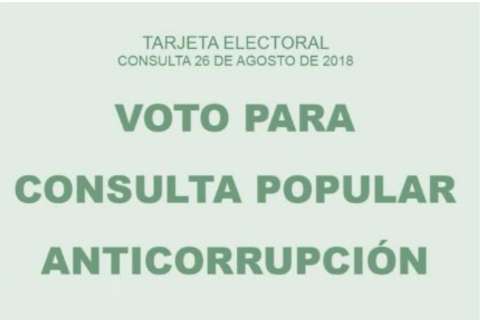 Este es el tarjetón oficial de la consulta anticorrupción