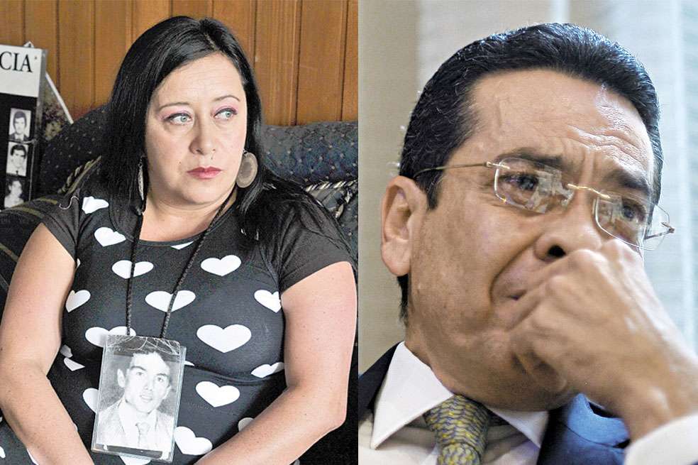 Pilar Navarrete, esposa de Héctor Jaime Beltrán, y Gabriel Andrade, hijo del magistrado auxiliar Julio César Andrade. / Archivo