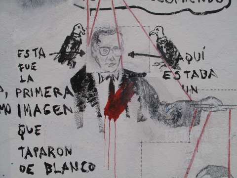 Realizan intervención en mural que había sido borrado en el Colombo Americano