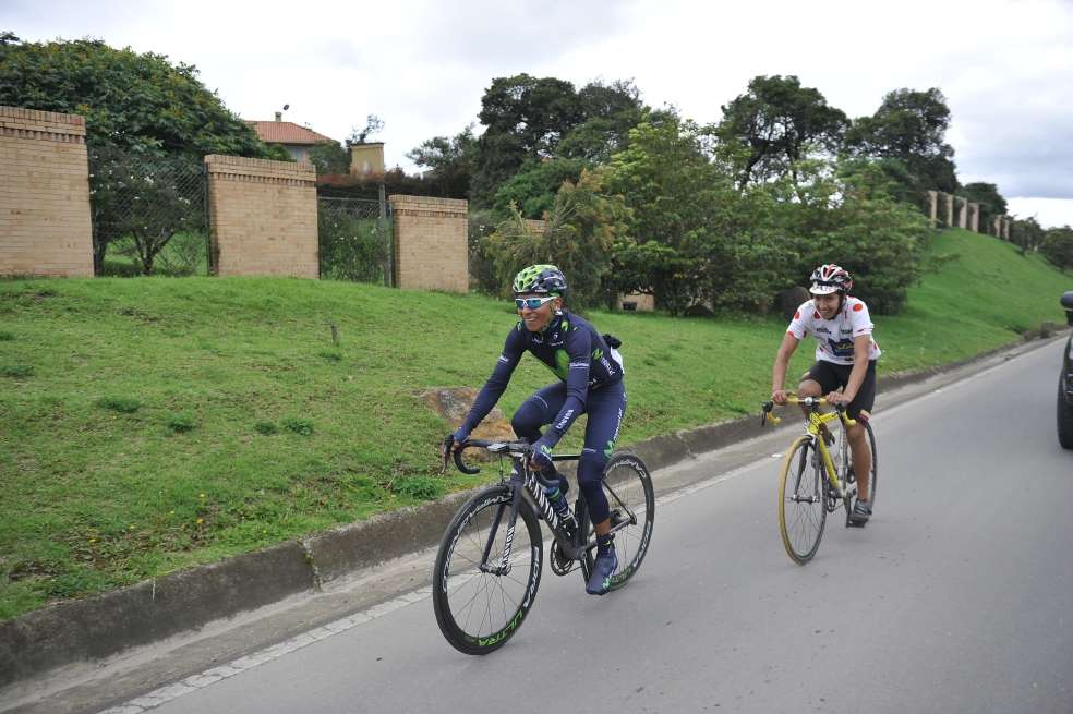 Nairo Quintana, ayer durante su último entrenamiento en Colombia previo al Tour de Francia. / Gustavo Torrijos