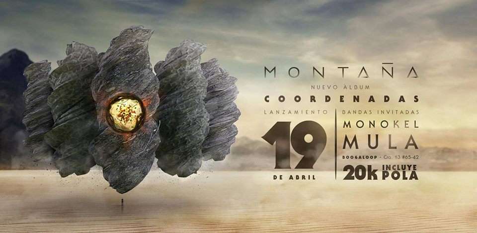 Afiche promocional del lanzamiento del primer disco de la banda Montaña. / Cortesía