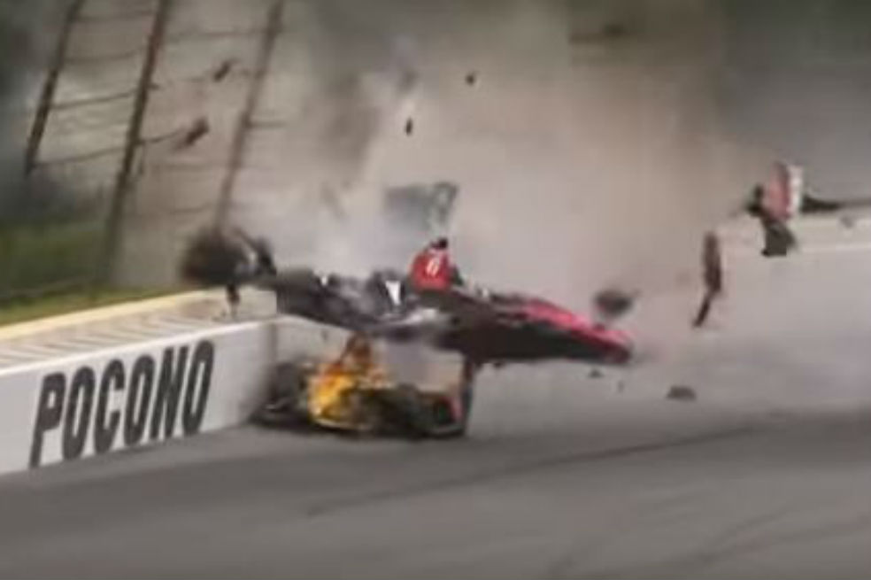 El accidente de Wickens en las 500 millas de Pocono.