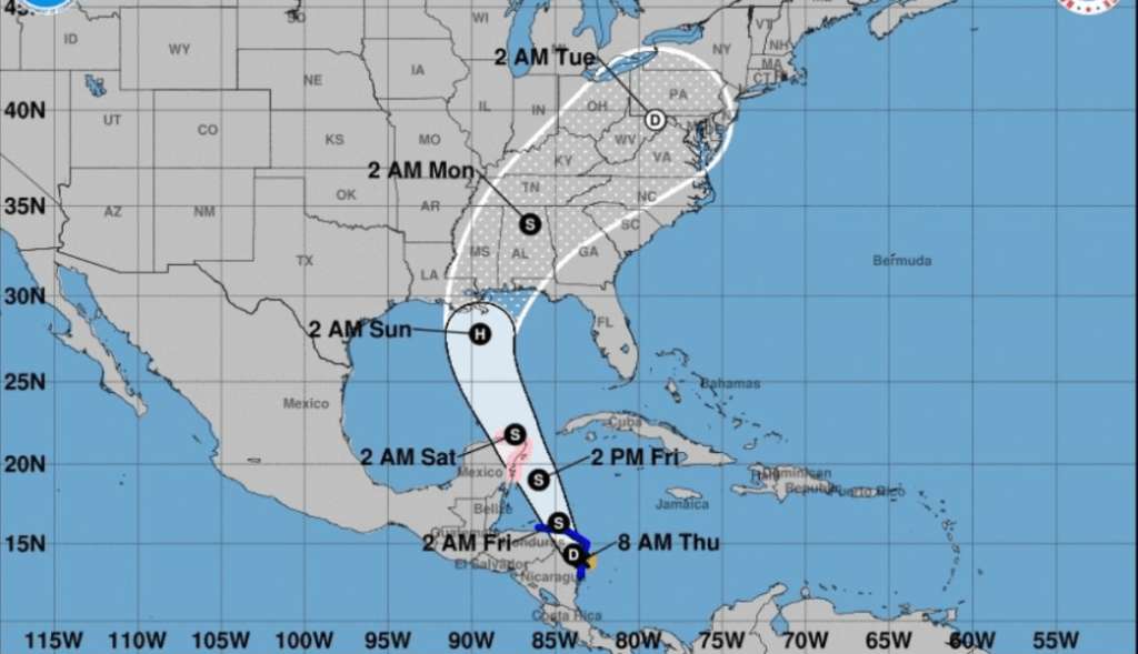 Tormenta tropical Nate en su avanzada por el Caribe / NOAA