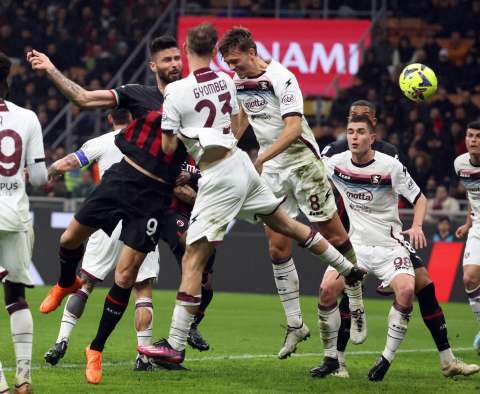 Milan empató con Salernitana y desaprovechó una oportunidad de meterse en el podio
