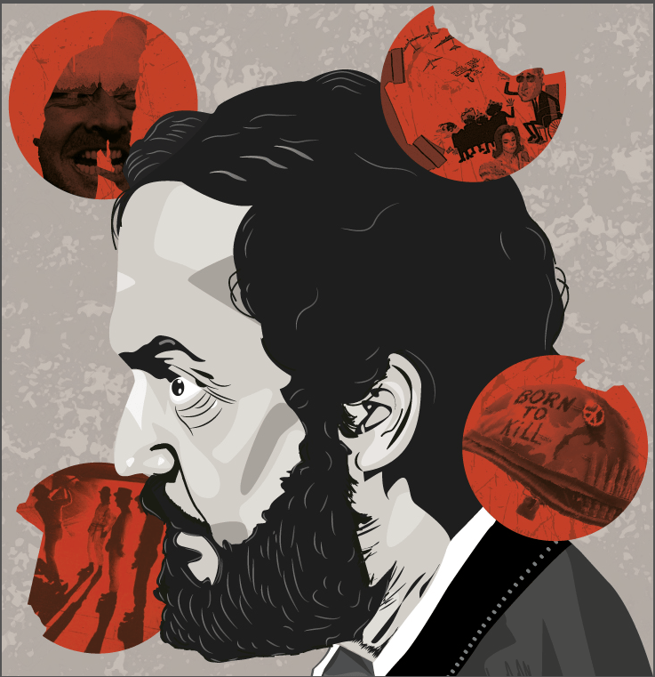 Ilustración alusiva a Stanley Kubrick y algunas de sus películas.