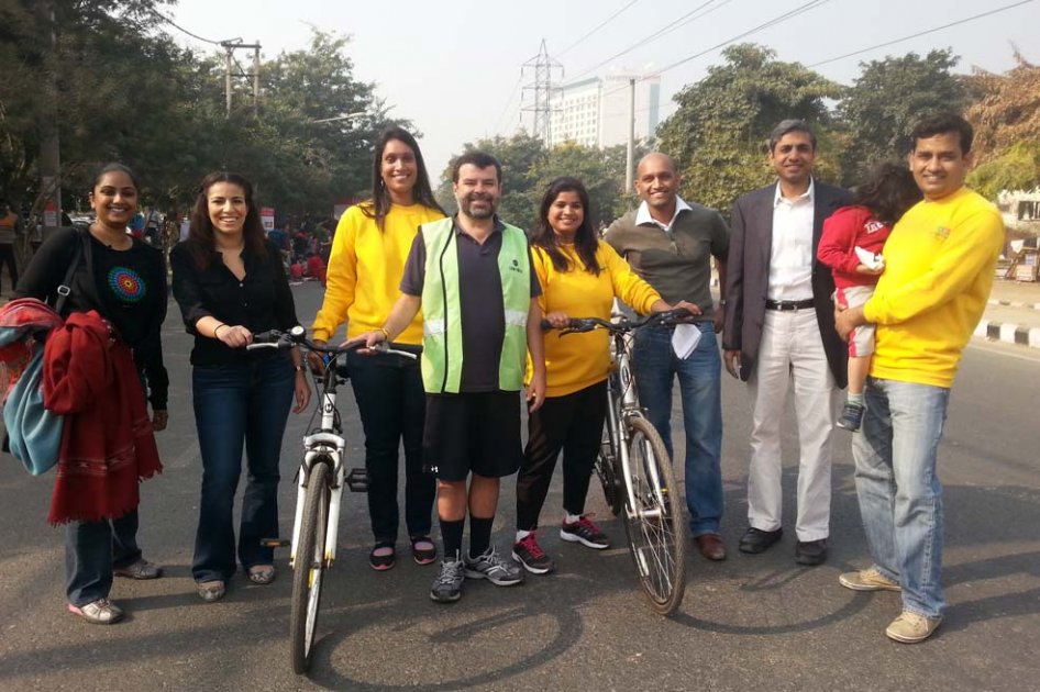 Ciclovía en la India. / Cortesía