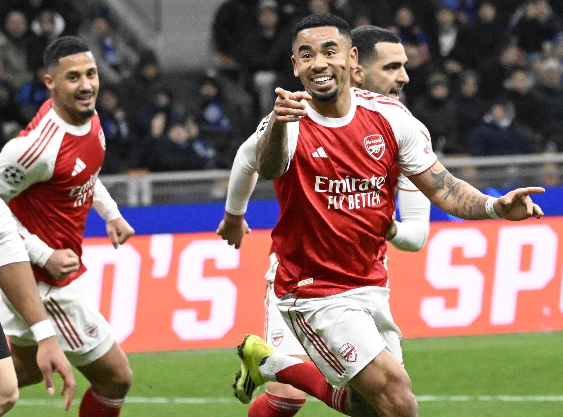 Milan (Italy), 20/01/2026.- Arsenal’s forward Gabriel Jesus celebrates after scoring a goal during the UEFA Champions League soccer match between Inter Milan and Arsenal in Milan, Italy, 20 January 2026. (Liga de Campeones, Italia) EFE/EPA/DANIEL DAL ZENNARO