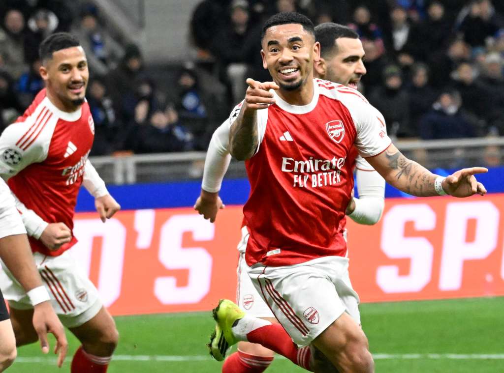 Milan (Italy), 20/01/2026.- Arsenal’s forward Gabriel Jesus celebrates after scoring a goal during the UEFA Champions League soccer match between Inter Milan and Arsenal in Milan, Italy, 20 January 2026. (Liga de Campeones, Italia) EFE/EPA/DANIEL DAL ZENNARO