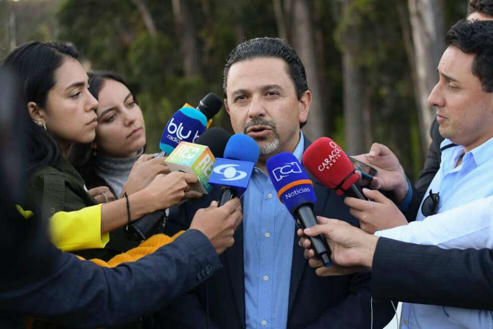 Miguel Ceballos, alto comisionado para la Paz, expresó que al salir del país y no solicitar autorización a la JEP, "Santrich" cometió una infracción que podría hacerlo perder los beneficios que le son dados por comparecer ante ese tribunal. / Cortesía de la oficina del alto comisionado para la Paz