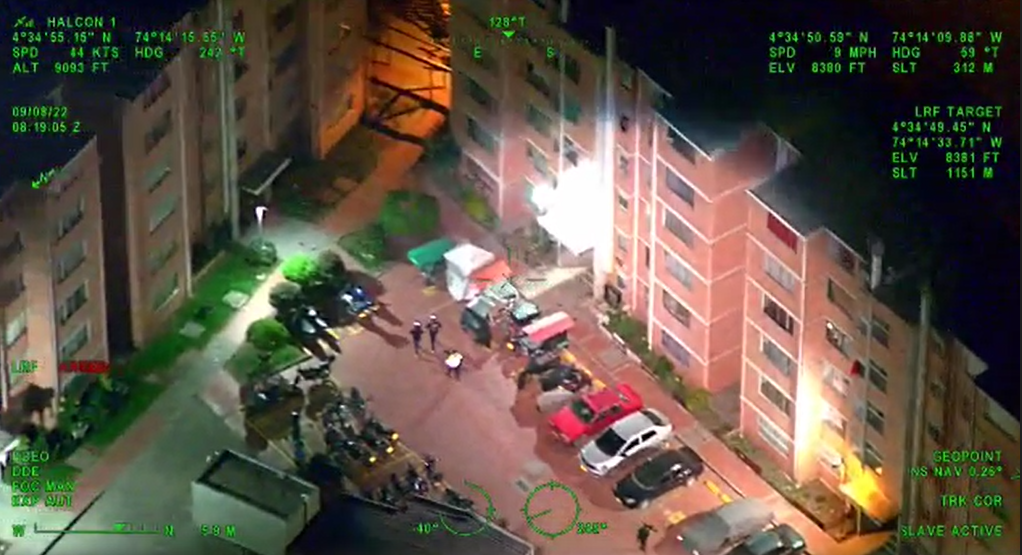 Imágenes tomadas por el helicóptero de aviación policial (Halcón).