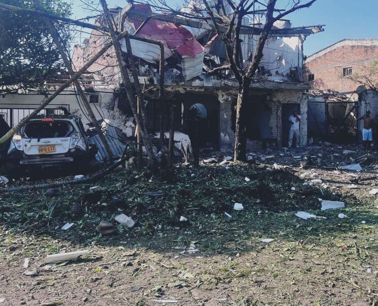Reportan ataque con carro bomba a Policía en Potreritos, Jamundí (Valle del Cauca)