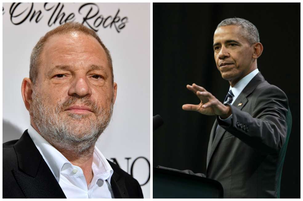 Barack Obama y Harvey Weinstein. / AFP