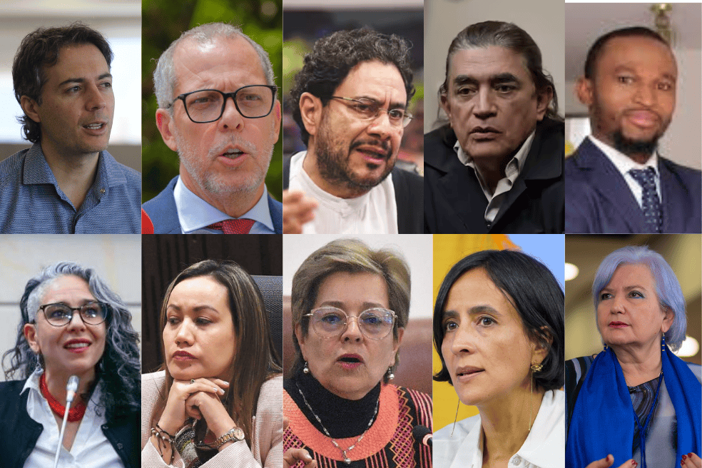 Daniel Quintero, Alfredo Saade, Iván Cepeda, Gustavo Bolívar, Alí Bantú, María Pizarro, Carolina Corcho, Gloria Ramírez, Susana Muhamad y Gloria Flórez son los precandidatos del sector de la izquierda más afín al presidente Gustavo Petro.