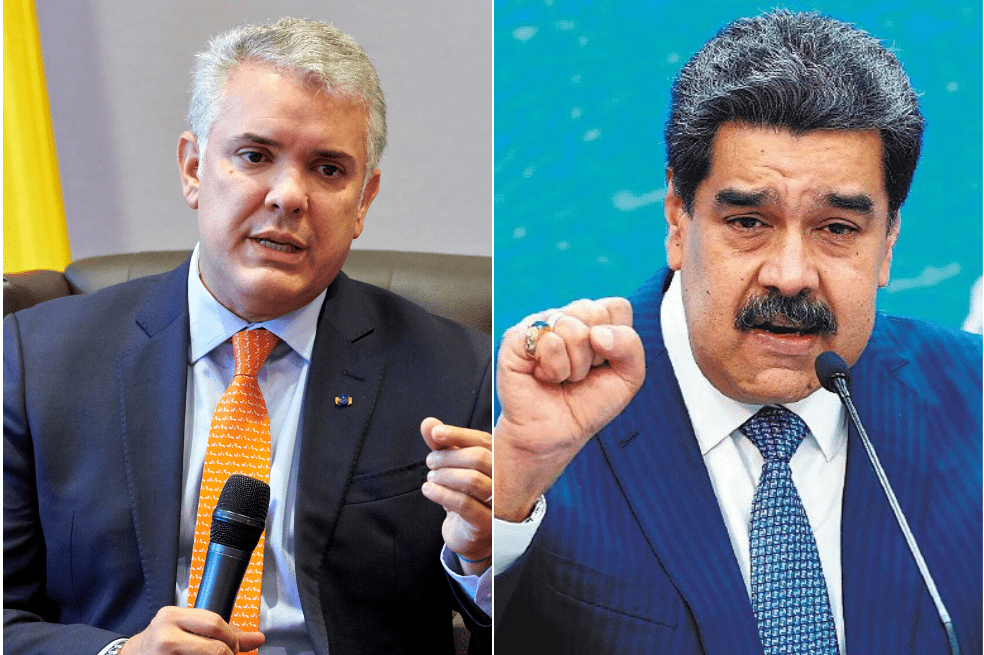 Iván Duque, expresidente de Colombia (2018-2022) y Nicolás Maduro, actual presidente de Venezuela.