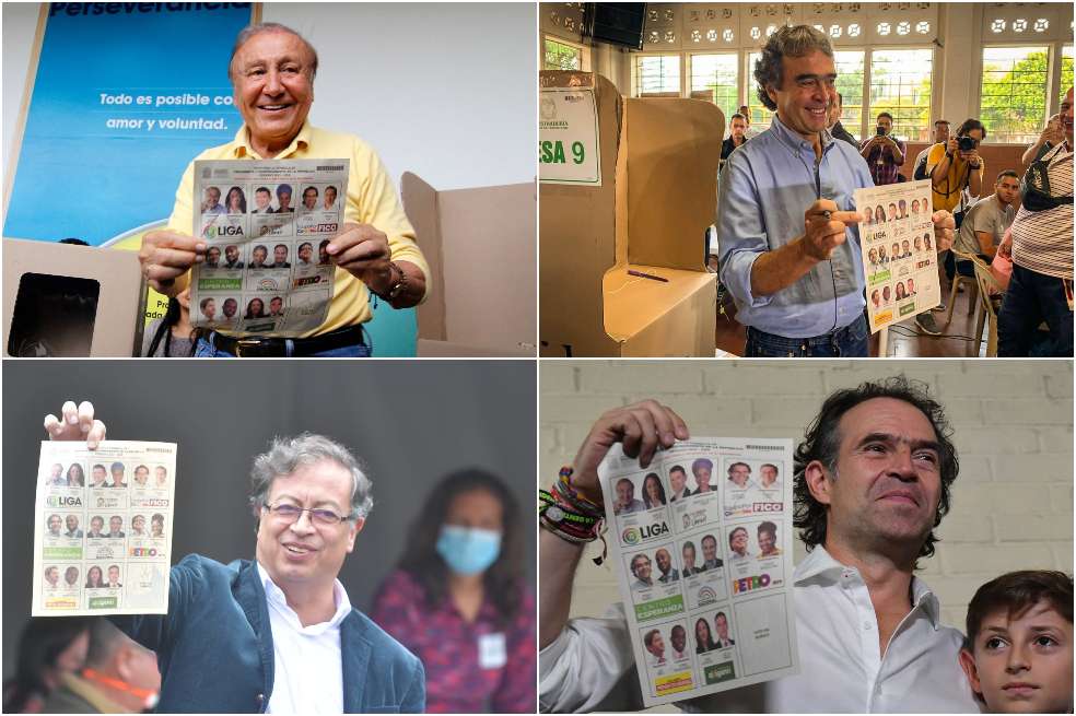 Rodolfo Hernández, Sergio Fajardo, Federico Gutiérrez y Gustavo Petro