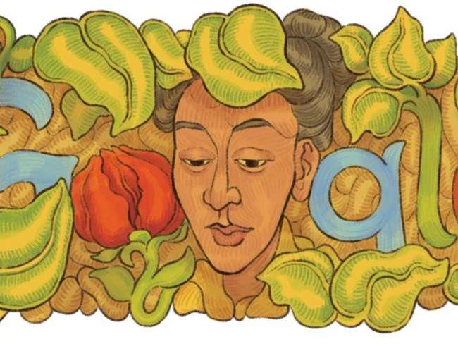 Doodle en homenaje a Emma Reyes.