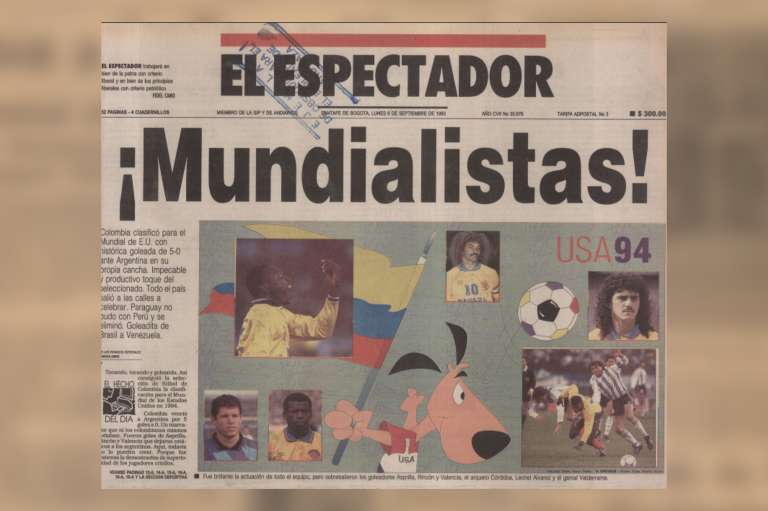 Las portadas de El Espectador de las clasificaciones de Colombia a los Mundiales