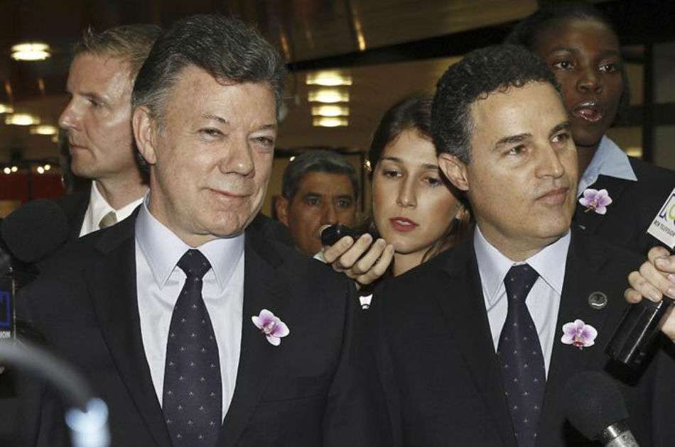 El presidente Juan Manuel Santos junto al alcalde de Medellín, Aníbal Gaviria 