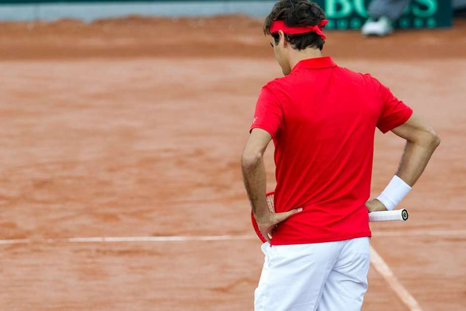 Roger Federer, durante el partido de dobles de las eliminatorias de la Copa Davis entre Holanda y Suiza. Foto: EFE