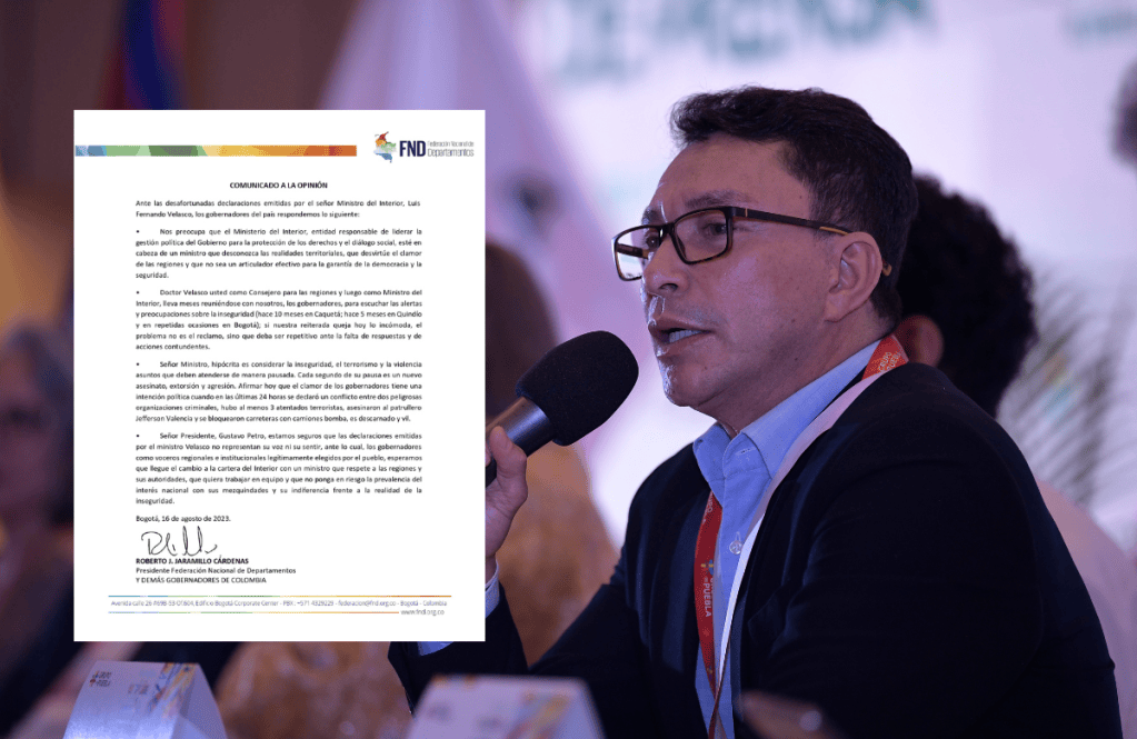 Carlos Caicedo gobernador de Magdalena en contra de carta de gobernadores sobre Gustavo Petro y la paz total.