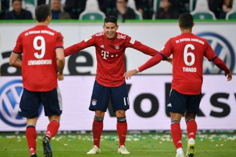 James Rodríguez marcó gol en la victoria del Bayern Múnich