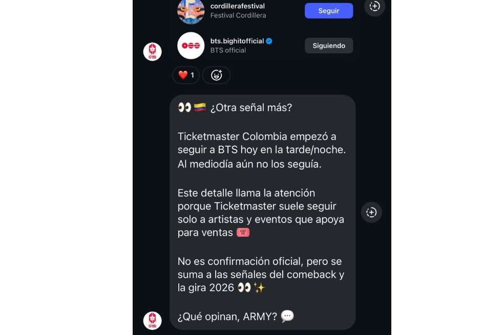 BTS en Colombia.