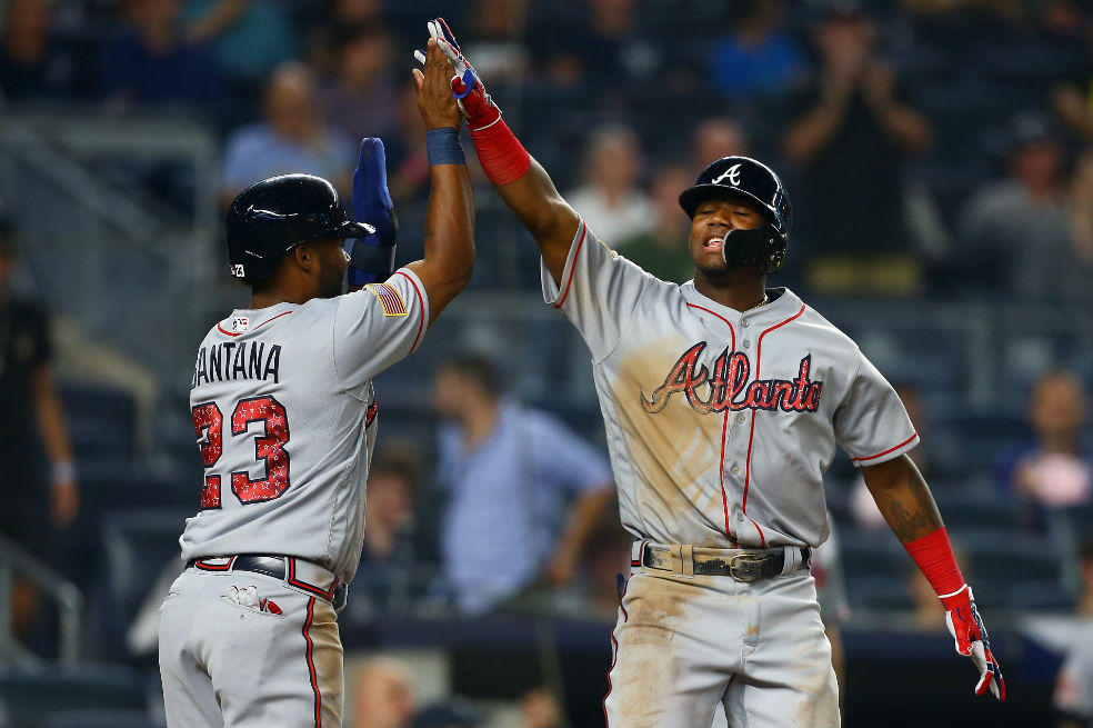 Los Bravos de Atlanta lideran la división Este de la Liga Nacional. / AFP