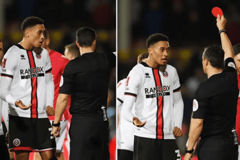 ¿Qué significa la tarjeta roja circular mostrada por un árbitro en la FA Cup?