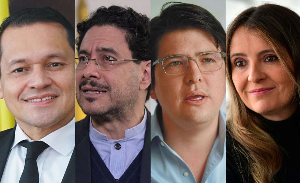 Congresistas Alejandro Ocampo e Iván Cepeda (Pacto Histórico) y Miguel Uribe y Paloma Valencia (Centro Democrático).