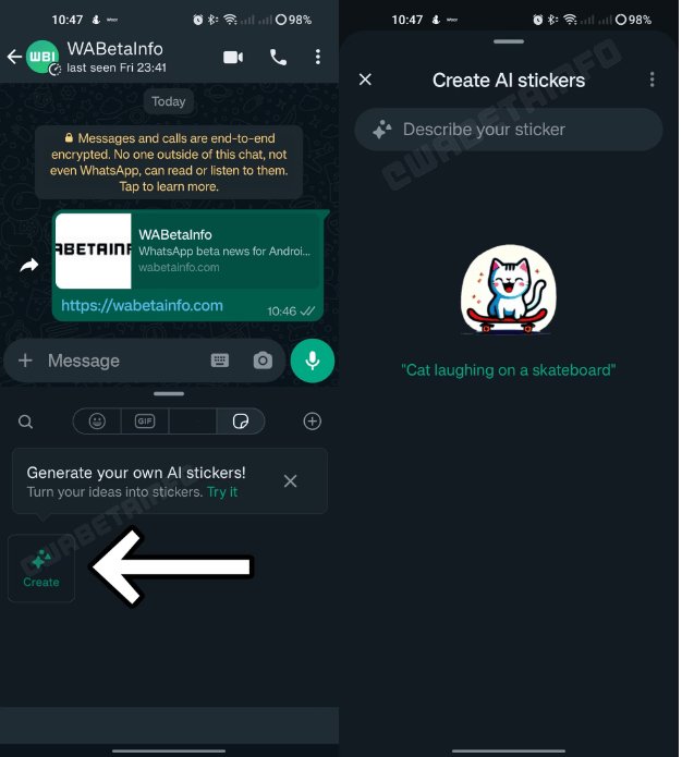 Para crear los 'stickers', WhatsApp utiliza los algoritmos de Meta.