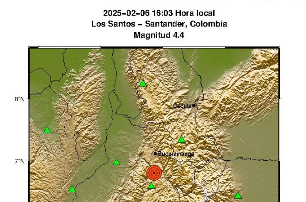 De acuerdo con el Servicio Geológico Colombiano (SGC), el epicentro se reportó en Los Santos, en Santander.