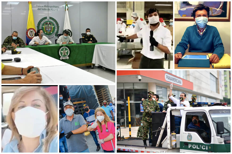 En las fotos aparecen la alcaldesa de Bogotá, Claudia López; el alcalde de Medellín y gobernador de Antioquia, Daniel Quintero y Aníbal Gaviria; la gobernadora del Valle, Clara Luz Roldán; el alcalde de Barranquilla y gobernadora del Atlántico, Jaime Pumarejo y Elsa Noguera; y el gobernador de Santander, Mauricio Aguilar. / Twitter
