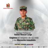Ejército confirmó el secuestro de un soldado en Toribío (Cauca)