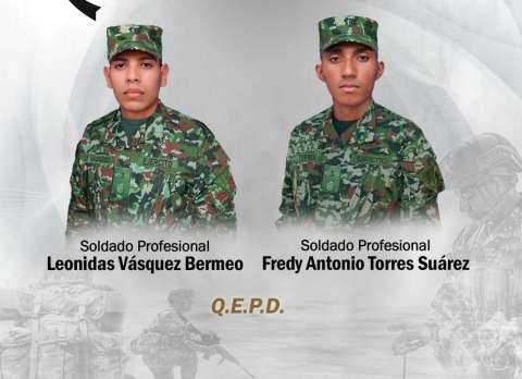 Ejército confirma la muerte de dos soldados y responsabiliza al ELN