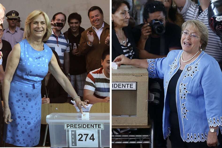En la segunda vuelta presidencial en Chile se enfrentan Michelle Bachelet (der), la más opcionada, y Evelyn Matthei (izq)./ EFE