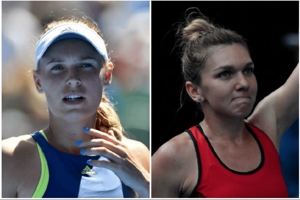 Caroline Wozniacki - Simona Halep. /AFP