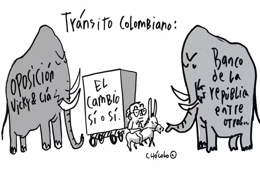 Caricatura Chócolo, transito colombiano.