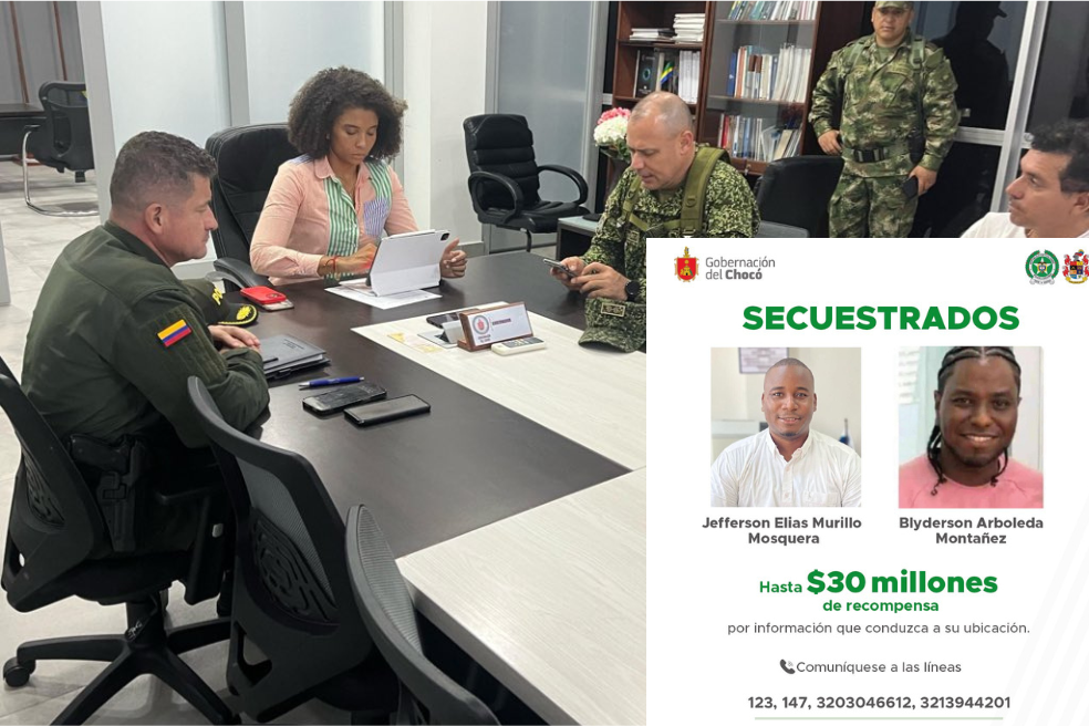 La gobernadora del Chocó, Carolina Córdoba, confirmó que hay una recompensa de $30 millones tras el secuestro del registrador Jefferson Murillo.