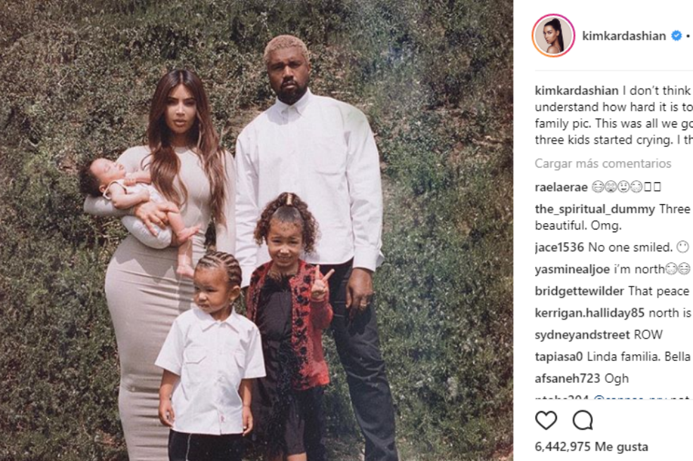 Kim Kardashian, su esposo Kanye West y sus hijos.
/ Tomada de la cuenta de Instagram de Kim Kardashian